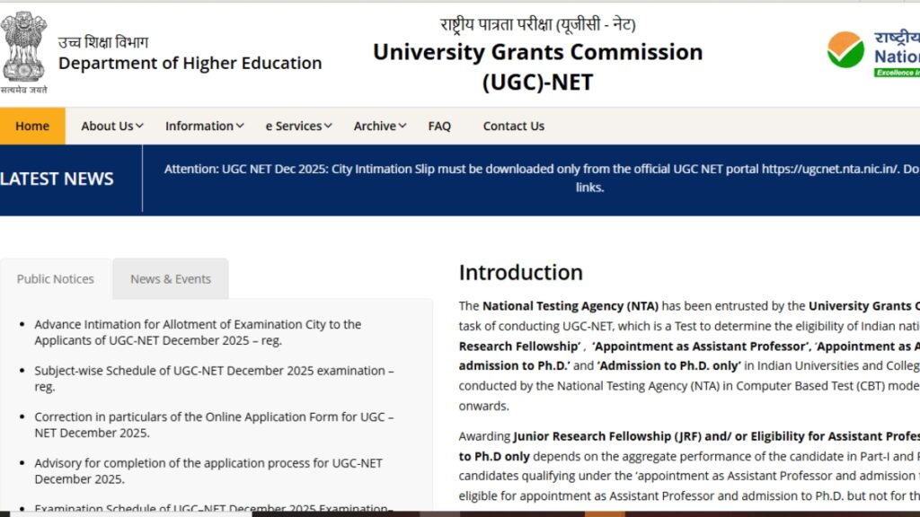 UGC NET Admit Card
