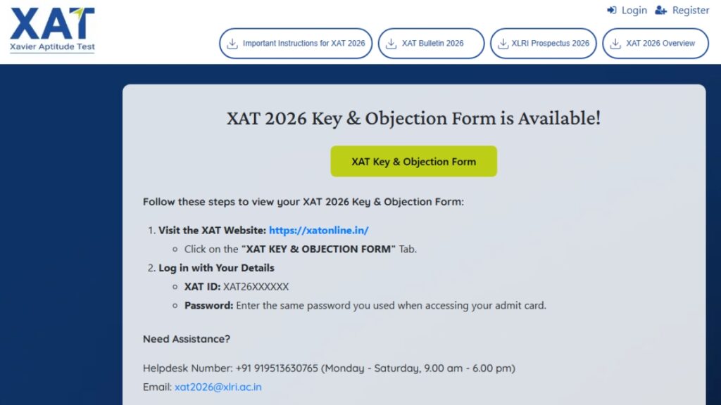 XAT Answer Key 2026