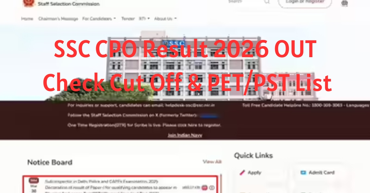 SSC CPO Result 2026