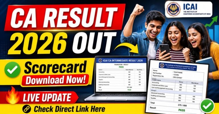 ICAI CA Intermediate Result 2026