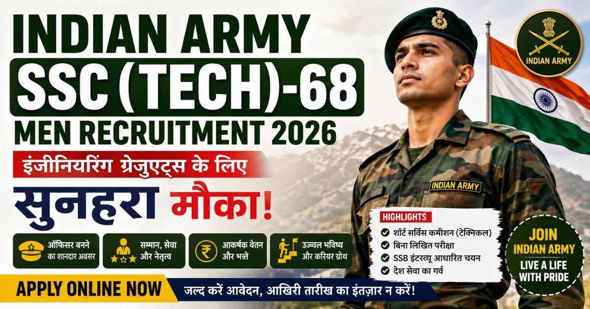 Indian Army SSC (Tech)-68 Men Recruitment 2026