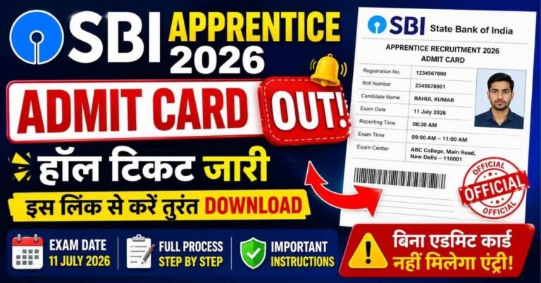 SBI Apprentice Admit Card 2026