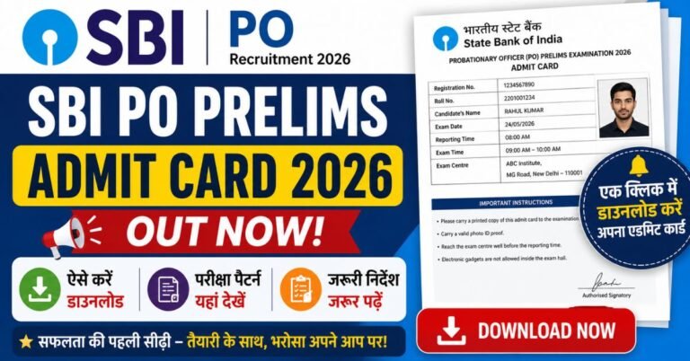 SBI PO Prelims Admit Card 2026