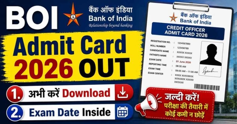 Bank of India Credit Officer Admit Card 2026