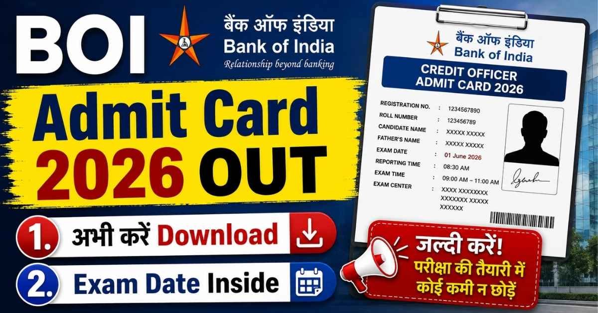 Bank of India Credit Officer Admit Card 2026